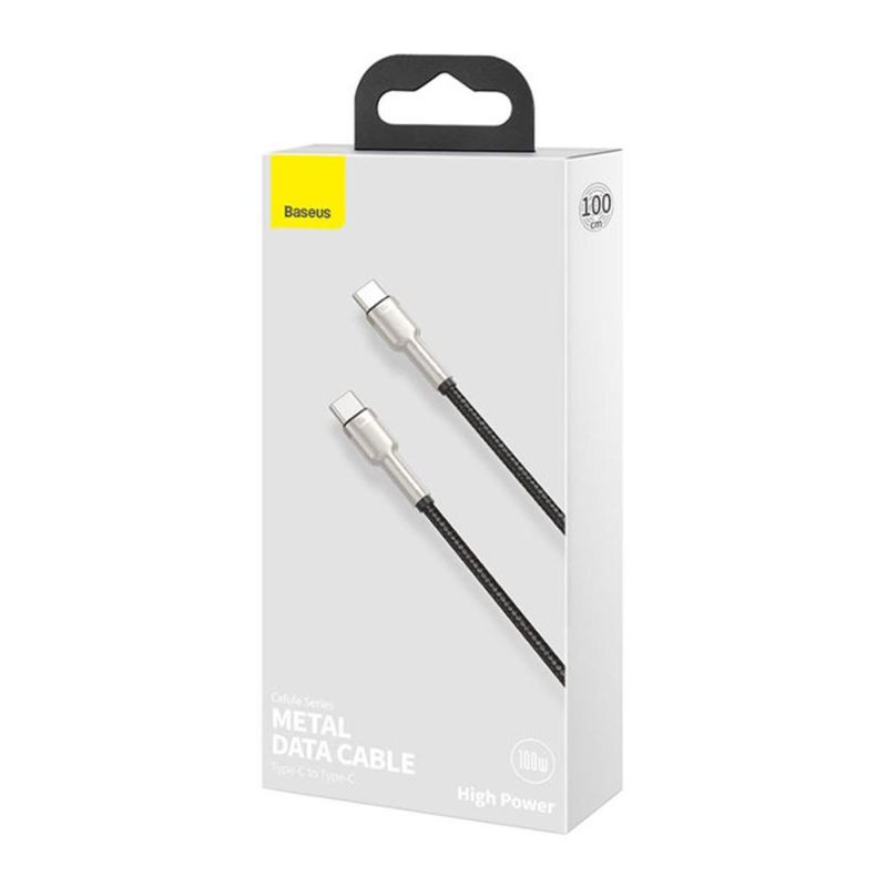 Кабель Baseus Cafule Series Metal Data Cable Type-C to Type-C 100W 1m Black