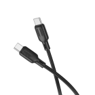 Кабель BOROFONE BX113 Lenny 60W silicone charging data cable C to C(L=1M) Black