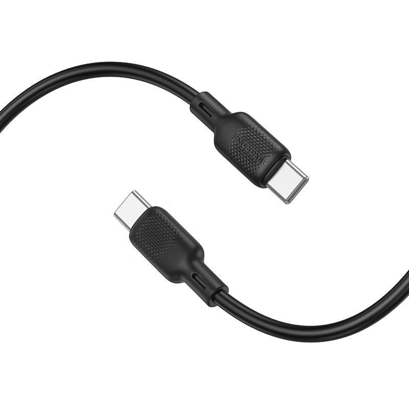 Кабель BOROFONE BX113 Lenny 60W silicone charging data cable C to C(L=1M) Black