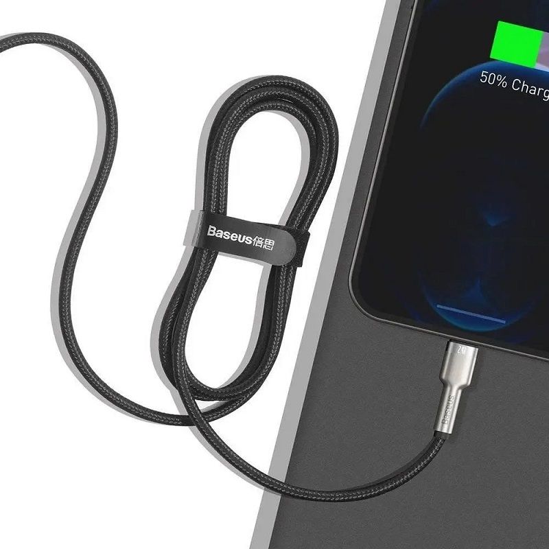 Кабель Baseus Cafule Series Metal Data Cable USB to IP 2.4A 1m Black