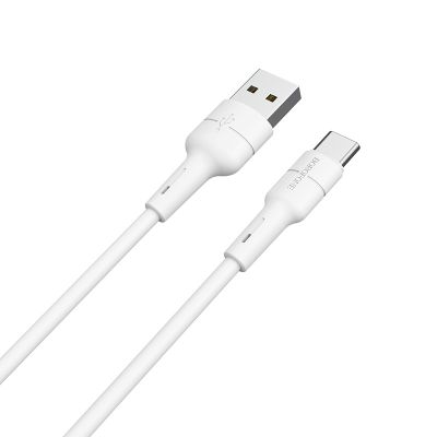 Кабель BOROFONE BX30 USB to Type-C, 3A, 1m, silicone, TPE connectors, White