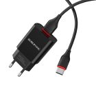 Мережевий зарядний пристрій BOROFONE BA20A Sharp single port charger set(Type-C) 10.5W Black