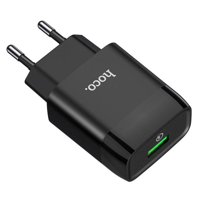 Мережевий зарядний пристрій HOCO C72Q Glorious single port QC3.0 charger 18W Black