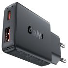 Мережевий зарядний пристрій ACEFAST A69 PD30W GaN (USB-A+USB-C) ultra-thin charger Black