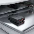 Мережевий зарядний пристрій ACEFAST A69 PD30W GaN (USB-A+USB-C) ultra-thin charger Black