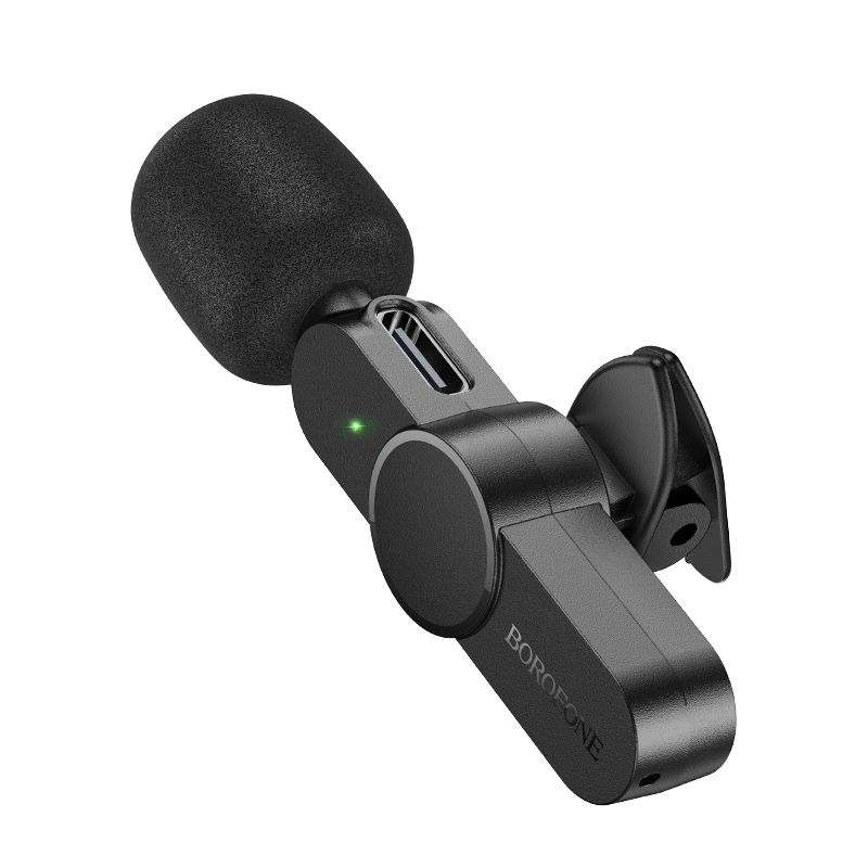 Бездротова мікрофонна система BOROFONE BFK12 Trophy lavalier (Lightning) Black