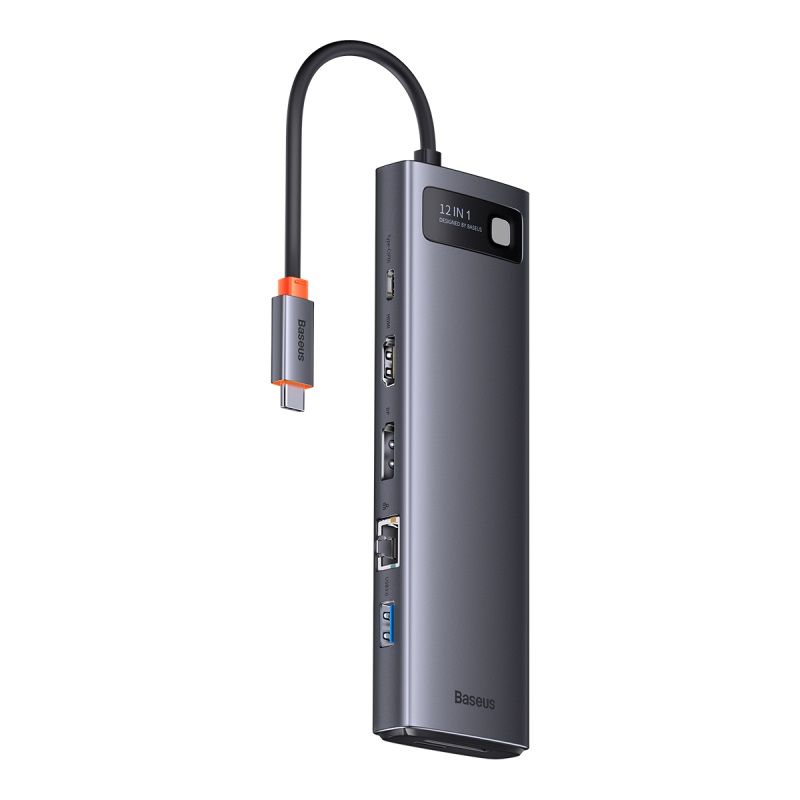 USB-хаб Baseus Metal Gleam Series 12-in-1 Multifunctional Type-C HUB Docking Station Gray