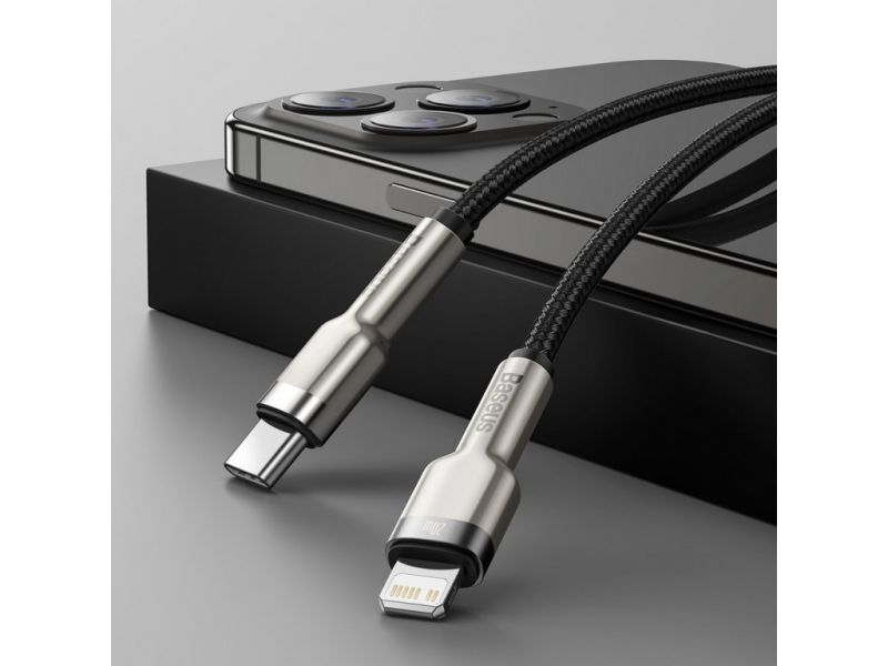 Кабель Baseus Cafule Series Metal Data Cable Type-C to iP PD 20W 2m Black