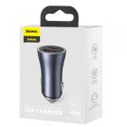 Автомобільний зарядний пристрій Baseus Golden Contactor Pro Dual Quick Charger Car Charger U+C 40W Dark Gray