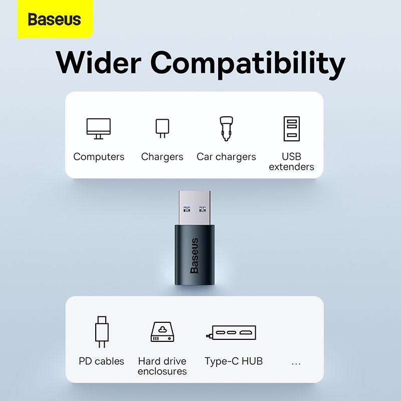 Адаптер Baseus Ingenuity Series Mini OTG Adaptor USB 3.1 to Type-C  Blue