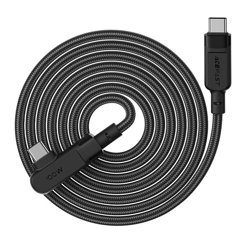 Кабель ACEFAST C5-03 USB-C to USB-C 100W right angled aluminum alloy 2m Black