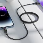 Кабель ACEFAST C7-04 USB to Type-C 3A, 1.2m, nylon, zinc connectors, LED, Black