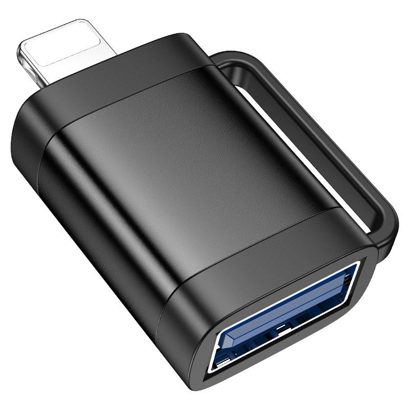 Адаптер HOCO UA31A iP male to USB female OTG adapter Black