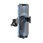 Автотримач для телефона HOCO CA103 vertical and horizontal air outlet gravity car holder Black Metal Gray
