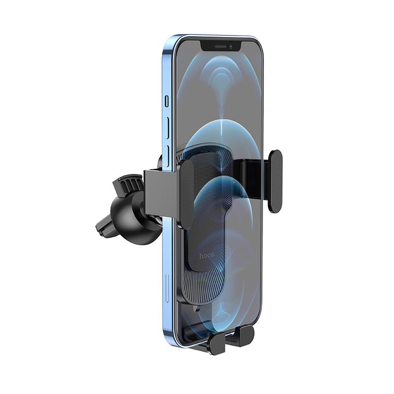 Автотримач для телефона HOCO CA103 vertical and horizontal air outlet gravity car holder Black Metal Gray