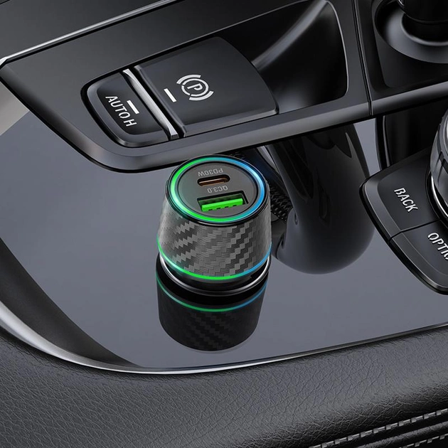 Автомобільний зарядний пристрій BOROFONE BZ21 Brilliant 48W dual port  PD30W+QC3.0 car charger Black