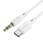 Аудіокабель BOROFONE BL18 Type-C to 3.5mm male, silicone, 1m, White