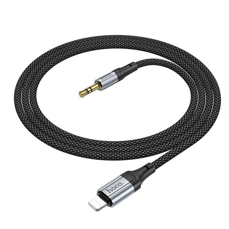 Аудiокабель HOCO UPA26 iP to 3.5mm male, nylon braid, 1m, Black