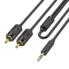 Аудiокабель HOCO UPA28 3.5mm male to double lotus RCA, 1,5m, Black