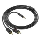 Аудiокабель HOCO UPA28 3.5mm male to double lotus RCA, 1,5m, Black