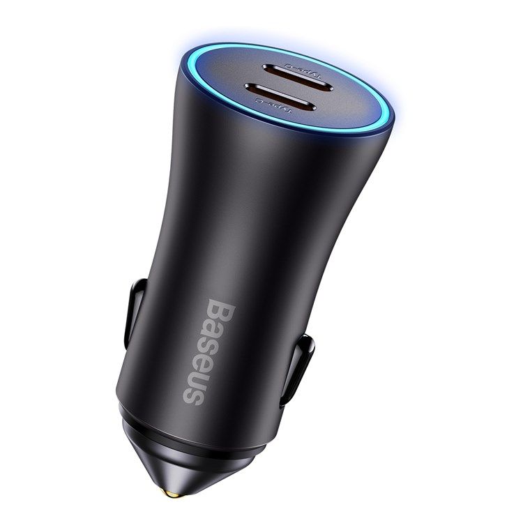 Автомобільний зарядний пристрій Baseus Golden Contactor Pro Dual Fast Charger Car Charger C+C 40W Dark Gray