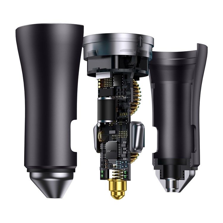 Автомобільний зарядний пристрій Baseus Golden Contactor Pro Dual Fast Charger Car Charger C+C 40W Dark Gray