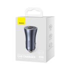 Автомобільний зарядний пристрій Baseus Golden Contactor Pro Dual Fast Charger Car Charger C+C 40W Dark Gray