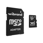 Карта пам'яті microSDXC (UHS-1) Wibrand 64Gb class 10 (adapter SD)