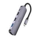 USB-хаб HOCO HB27 Type-C multi-function converter(HDTV+USB3.0+USB2.0*2+PD) Metal Gray