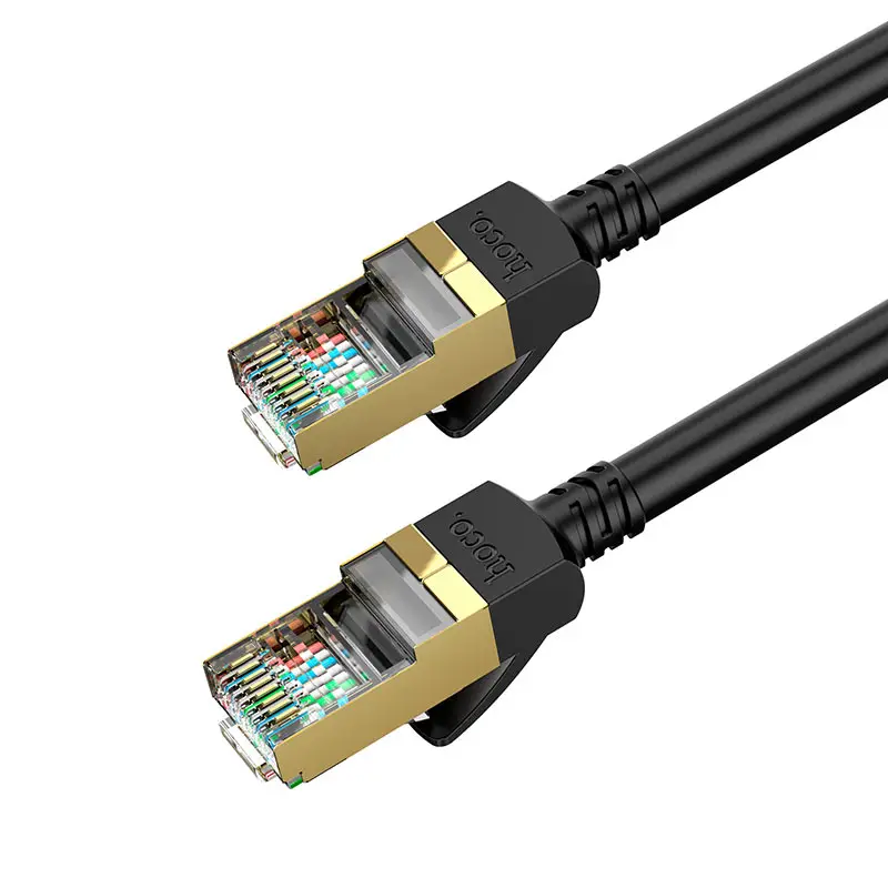 Мережевий кабель HOCO US02 Level pure copper gigabit ethernet cable(L=3M) Black