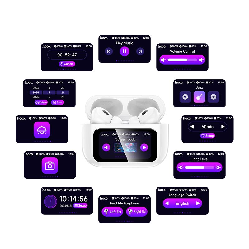 Бездротові навушники HOCO EW72 Lite Soar true wireless touch screen BT headset White