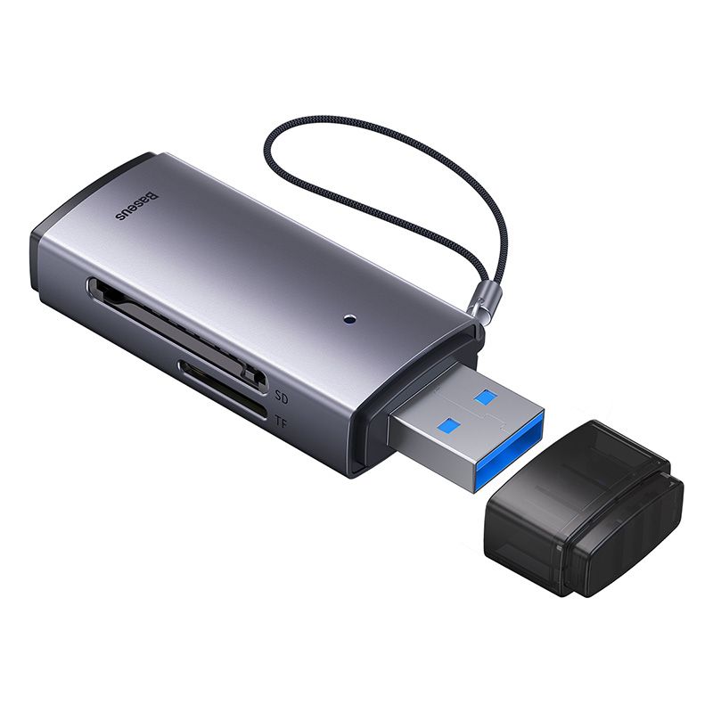 Кардридер Baseus Lite Series USB-A  to SD/TF Card Reader  Grey