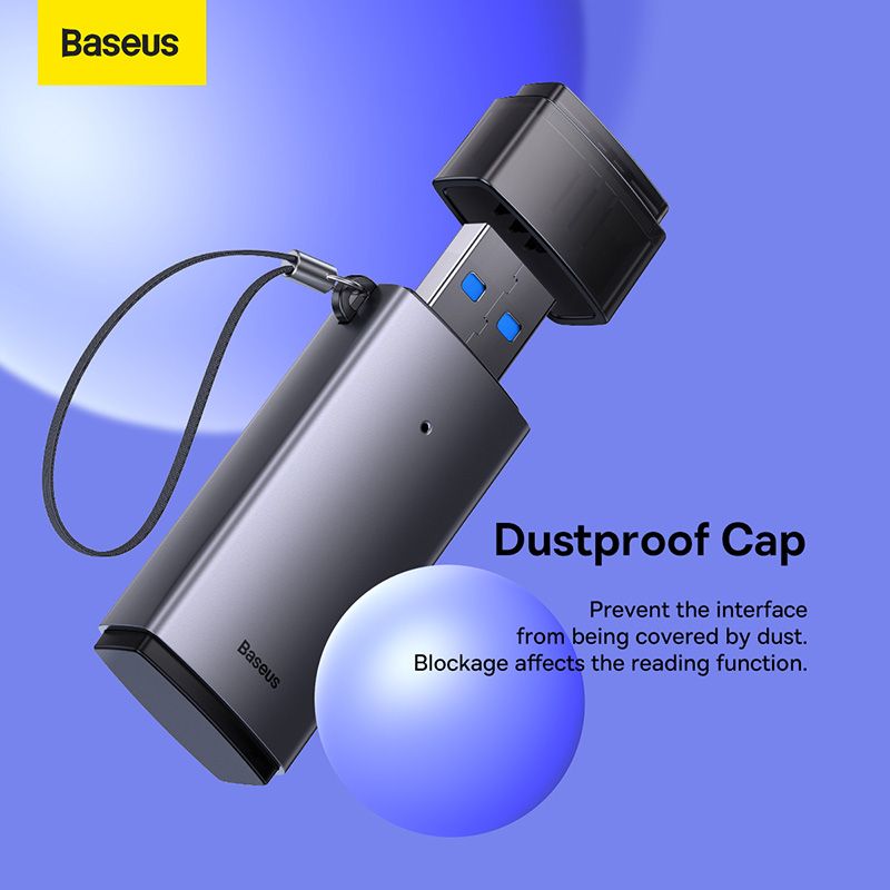 Кардридер Baseus Lite Series USB-A  to SD/TF Card Reader  Grey