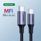 Кабель UGREEN US304 USB-C to Lightning M/M Cable Aluminum Shell Braided 1m (Black) (UGR-60759)