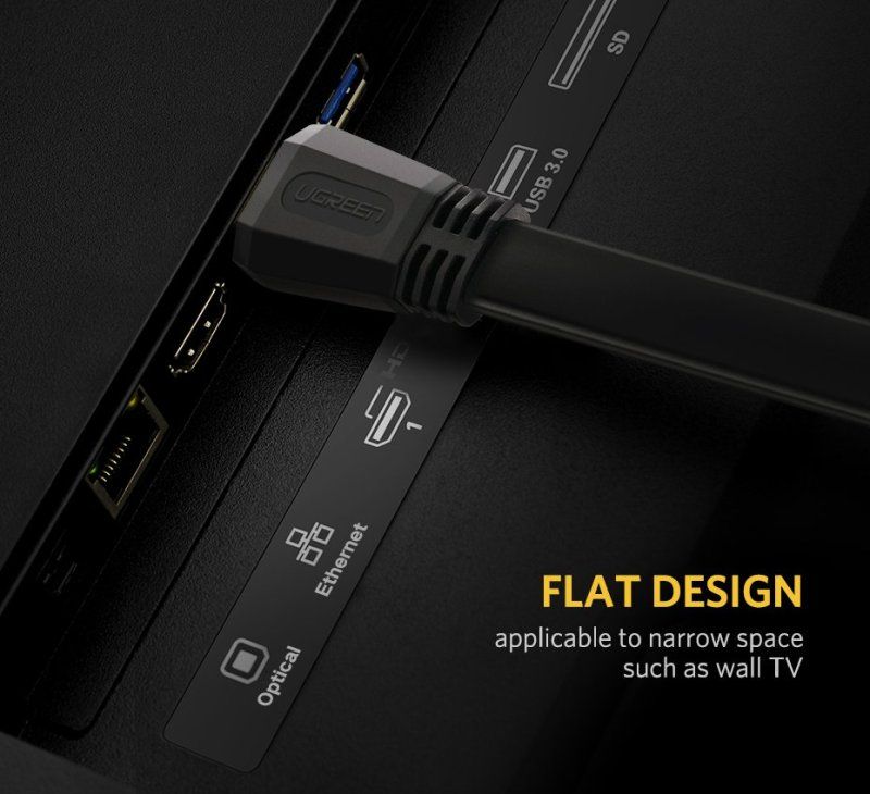 Кабель UGREEN ED015 HDMI Flat Cable 2m (UGR-70159)