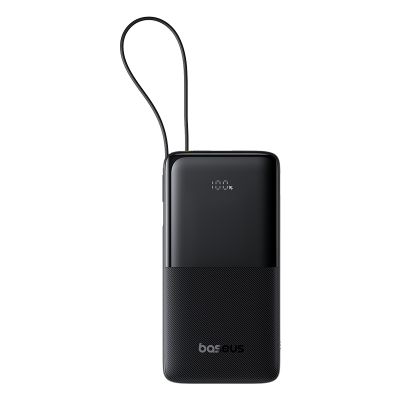 Зовнішній акумулятор Baseus Bipow 2 Digital Display Power Bank With Built-in USB-C Cable 20000mah 20W Cluster Black