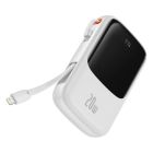 Зовнішній акумулятор Baseus Qpow Pro Digital Display Fast Charge Power Bank 10000mAh 20W iP Edition White（With: Simple charging cable Type-C 3A 0.3m W