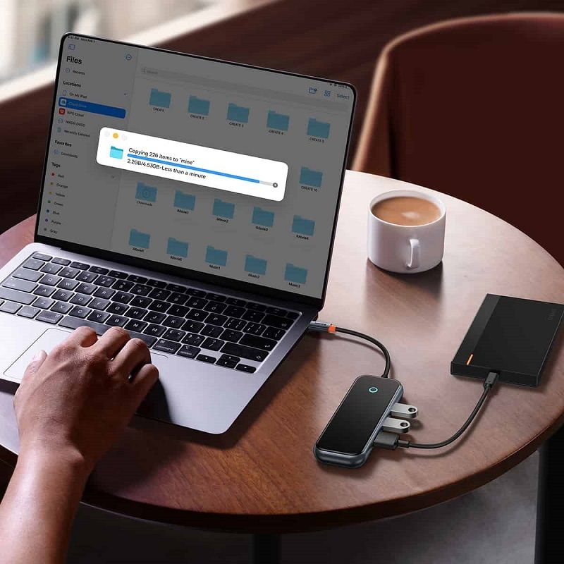 USB-хаб Baseus AcmeJoy 4-Port Type-C HUB Adapter（Type-C to USB3.0*3+Type-C PD&amp;Data *1）Dark Gray