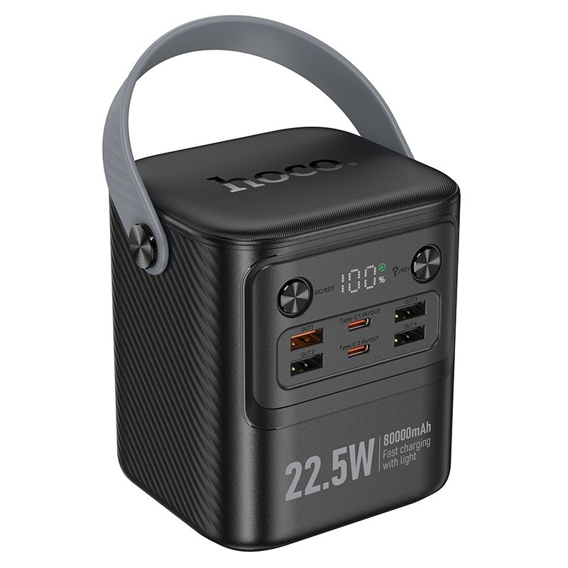 Зовнішній акумулятор HOCO J152 Tough 22.5W+PD20W+light power bank (80000mAh) Black
