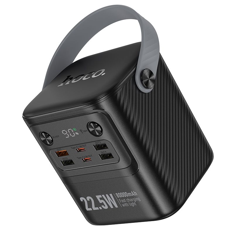 Зовнішній акумулятор HOCO J152 Tough 22.5W+PD20W+light power bank (80000mAh) Black