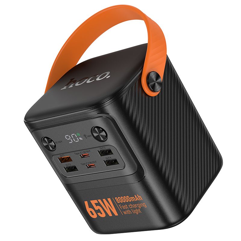 Зовнішній акумулятор HOCO J152 Pro Tough PD65W+light power bank (80000mAh) Black