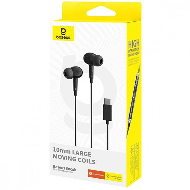 Навушники Baseus Encok CZ18 Wired Earphones Cluster Black