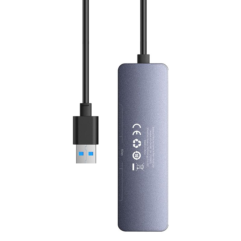 USB-хаб Baseus UltraJoy Series 4-Port  HUB Lite 50cm Space Grey（USBA to USB3.0*4+Type-C5V）