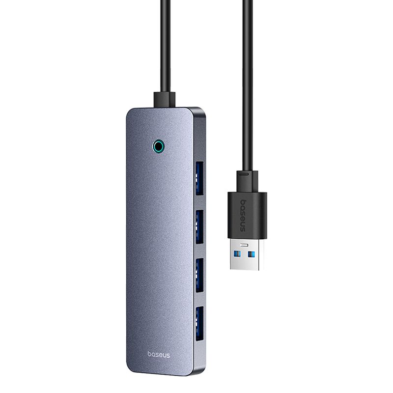 USB-хаб Baseus UltraJoy Series 4-Port  HUB Lite 50cm Space Grey（USBA to USB3.0*4+Type-C5V）