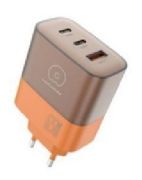 Мережевий зарядний пристрій WUW-C215 65W Charger 2 USB C + USB A brown orange