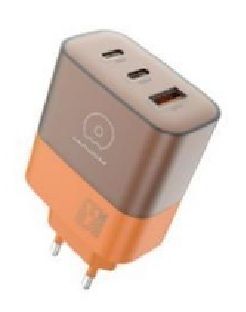 Мережевий зарядний пристрій WUW-C215 65W Charger 2 USB C + USB A brown orange