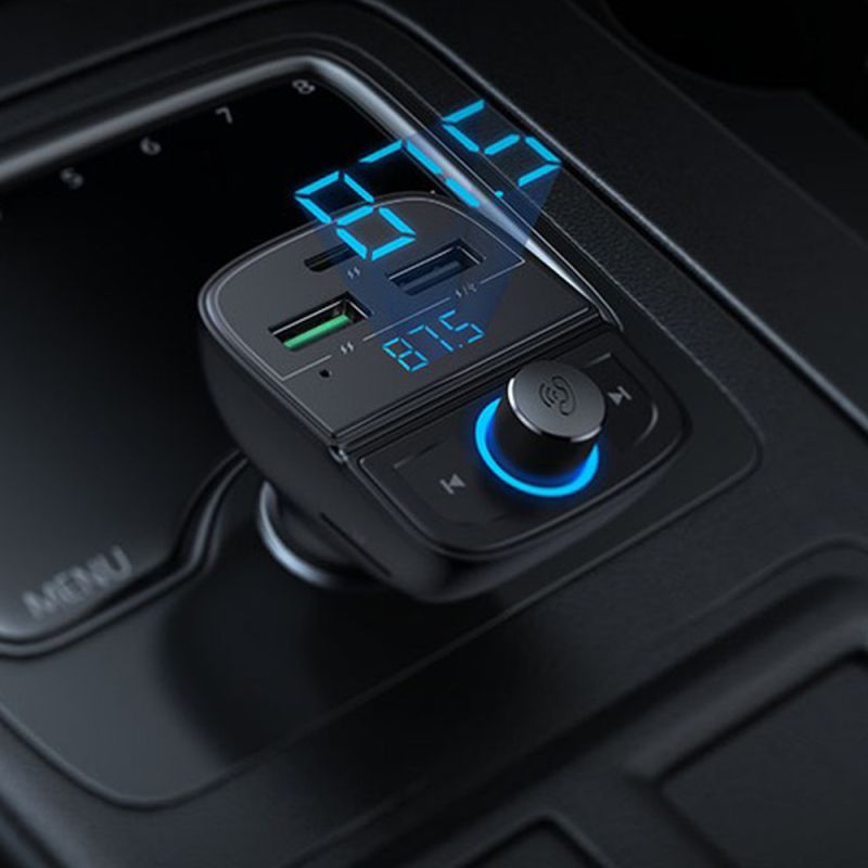 АЗП з FM-модулятором UGREEN CD229 FM&amp;Bluetooth Transmitter&amp;Car Charger + TF  Slot Black
