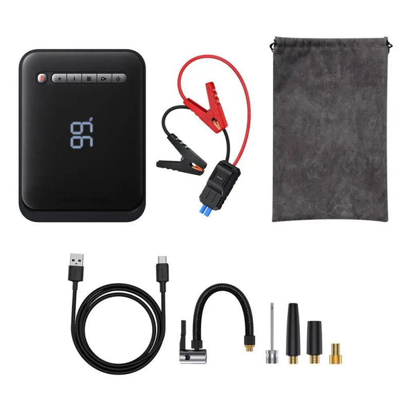 Автомобільний пуско-зарядний пристрій з насосом Baseus Super Energy 2-in-1 Jump Starter（1000A）Black