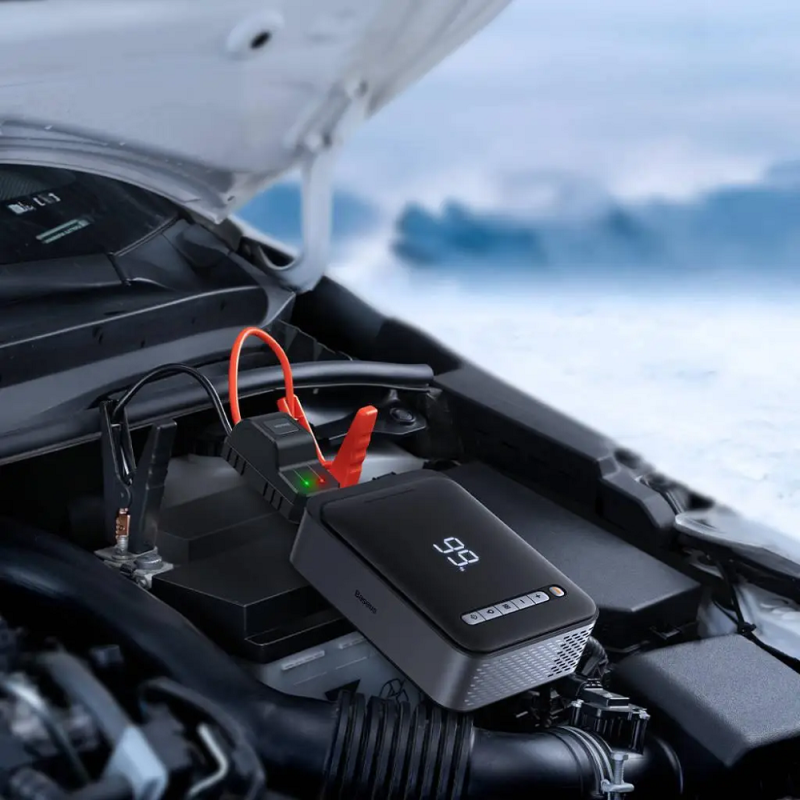 Автомобільний пуско-зарядний пристрій з насосом Baseus Super Energy 2-in-1 Jump Starter（1000A）Black