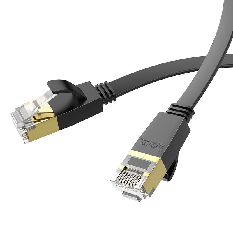 Мережевий кабель HOCO US07 General pure copper flat network cable(L=10M) Black